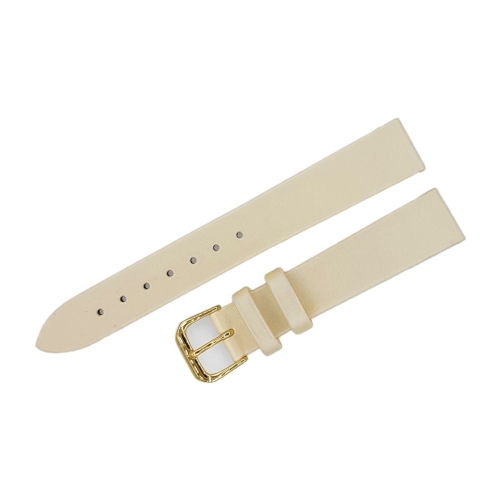 Buran satin leather strap / 16 mm / champagne / golden buckle