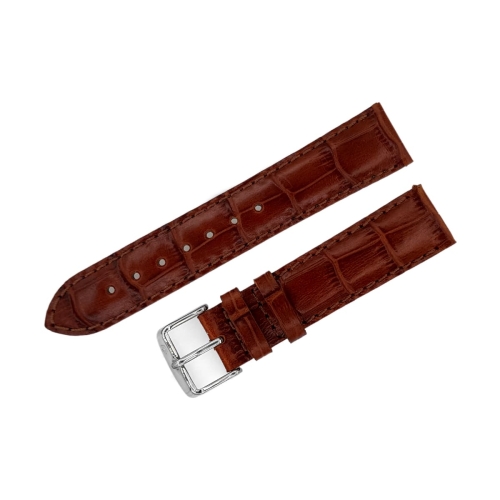 Poljot leather strap / 22 mm / brown / polished buckle