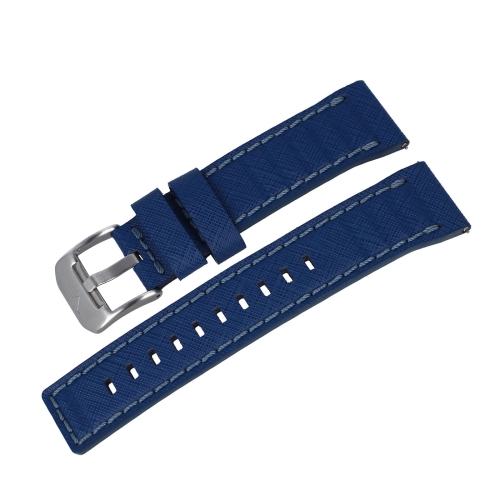 Vostok Europe Systema Periodicum leather strap / 24 mm / blue / silver buckle