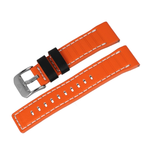 Vostok Europe Systema Periodicum leather strap / 24 mm / orange / white / silver buckle