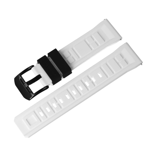 Vostok Europe Systema Periodicum silicone strap / 24 mm / white / black / black buckle