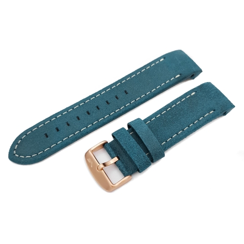 Vostok Europe Anchar leather strap / 24 mm / turquoise / white / rose buckle