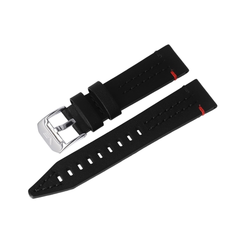 Vostok Europe Space Race Lederarmband / 22 mm / schwarz / Schließe silbern