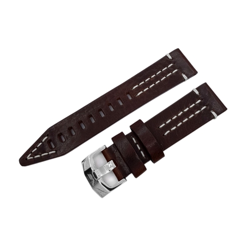 Vostok Europe Rocket N1 leather strap / 22 mm / brown / white / polished buckle