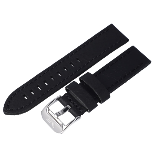 Vostok Europe Space Race leather strap / 22 mm / black / polished buckle