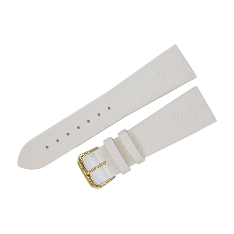 Buran satin leather strap / 23 mm / ivory / golden buckle