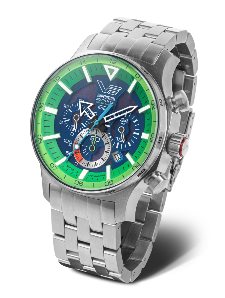 Vostok Europe Expedition North Pole 'Polar Spruce' Solar Chrono VR42-595A733B