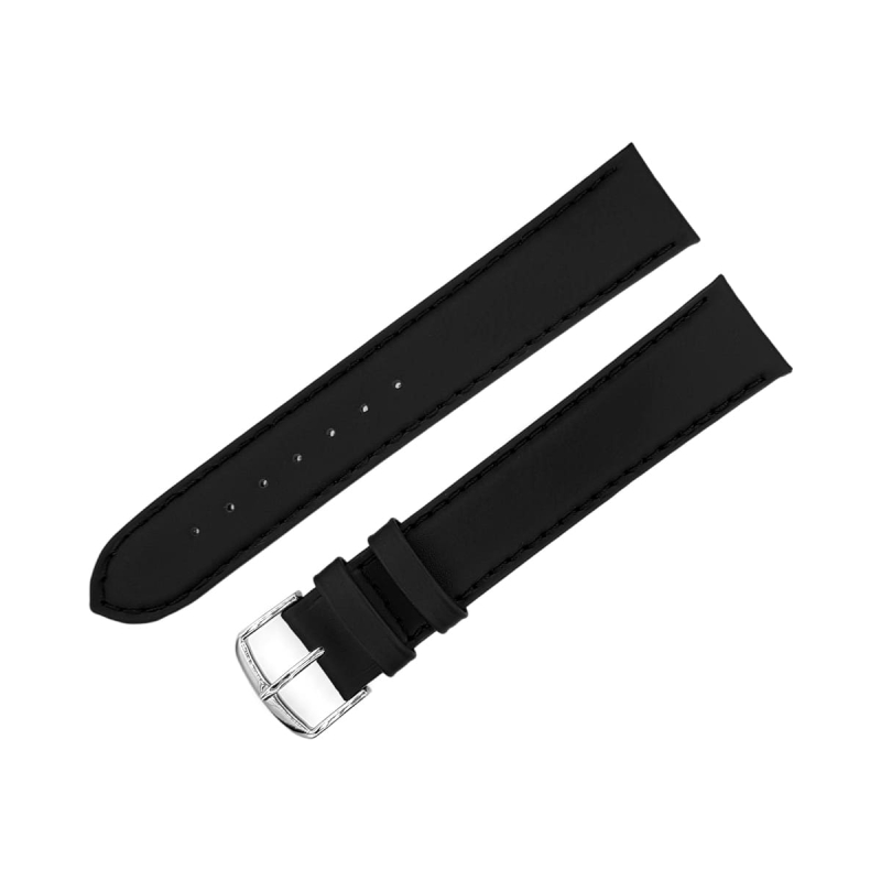Beco universal XL leather strap / 20 mm / black / polished buckle