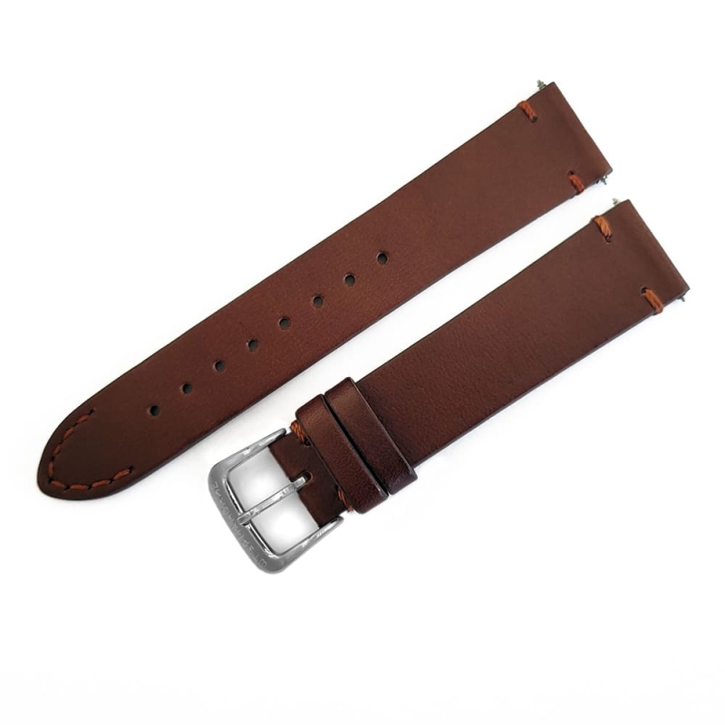 Sturmanskie Gagarin leather strap / 20 mm / red brown / silver buckle