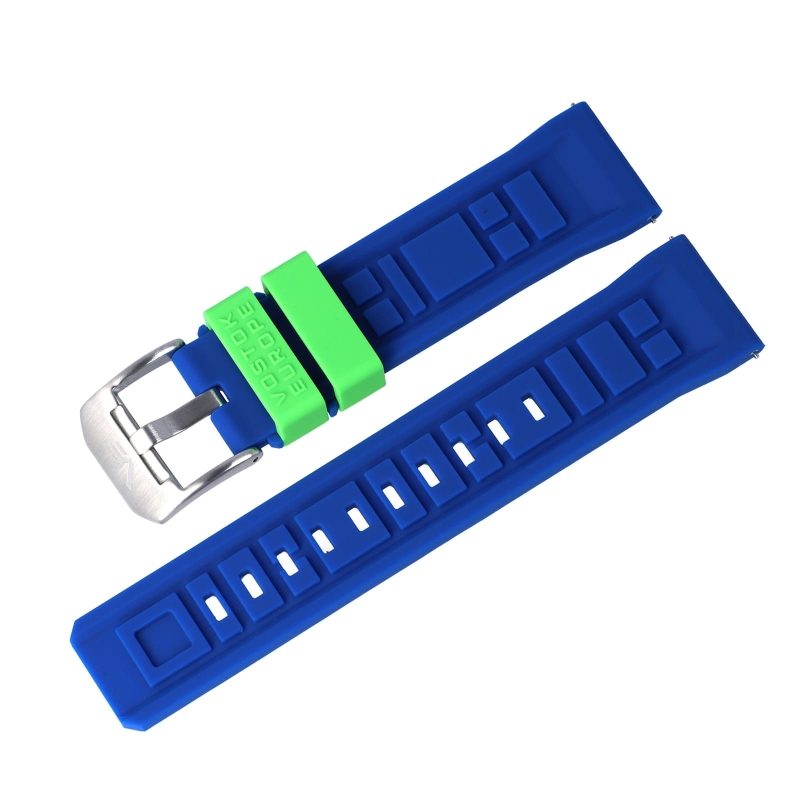 Vostok Europe Systema Periodicum silicone strap / 24 mm / blue / green / silver buckle