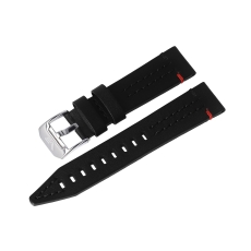 Vostok Europe Space Race leather strap / 22 mm / black / silver buckle